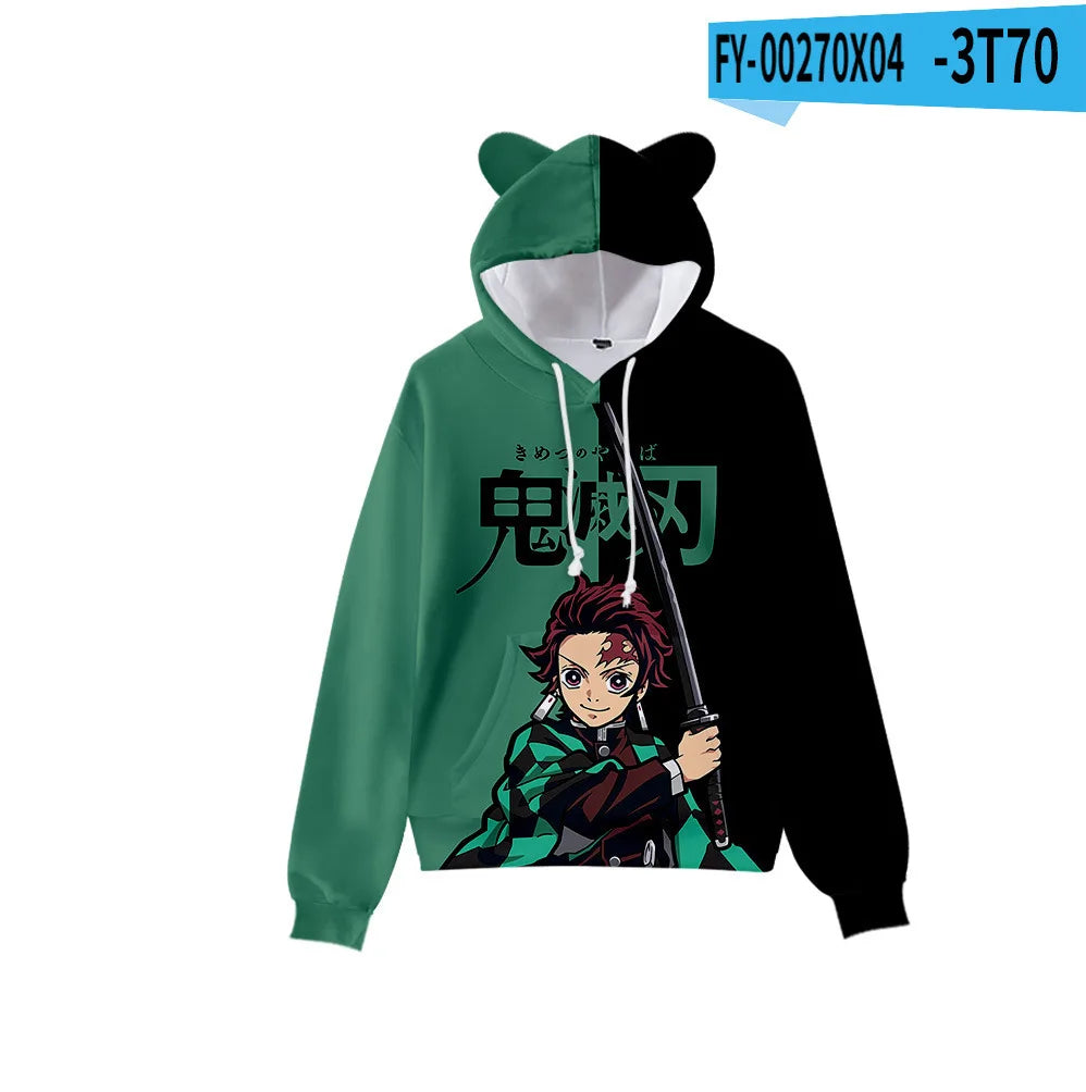 Demon Slayer Hoodie Unisex Anime Cat Ear