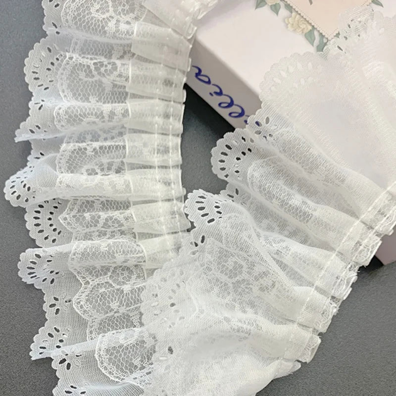 2/5/10Yards Three Layer White Lace Fabric