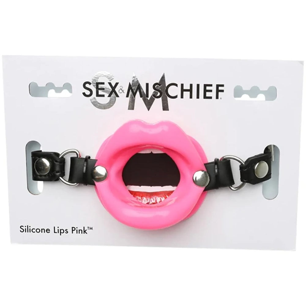 Sex & Mischief Silicone Lips Mouth Gag - Pink Mouth Restraint