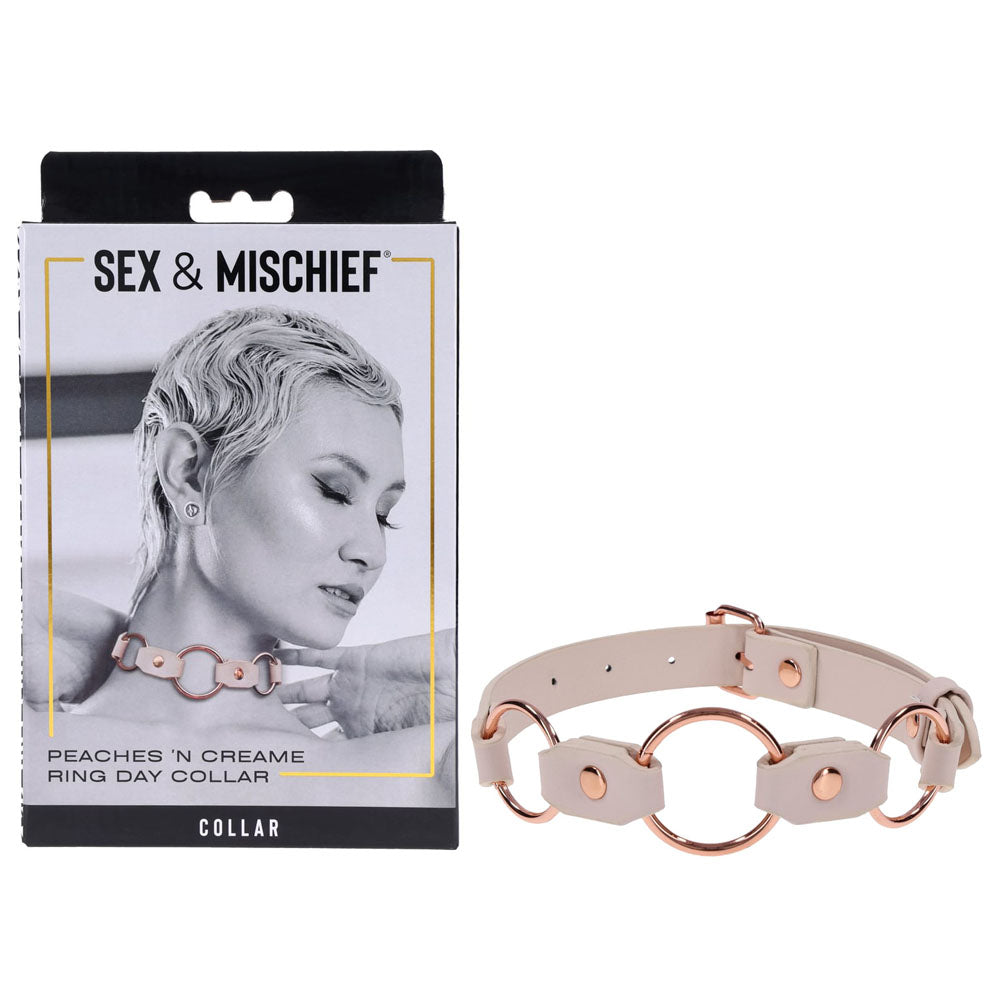 Sex & Mischief Peaches n CreaMe Ring Day Bondage Collar