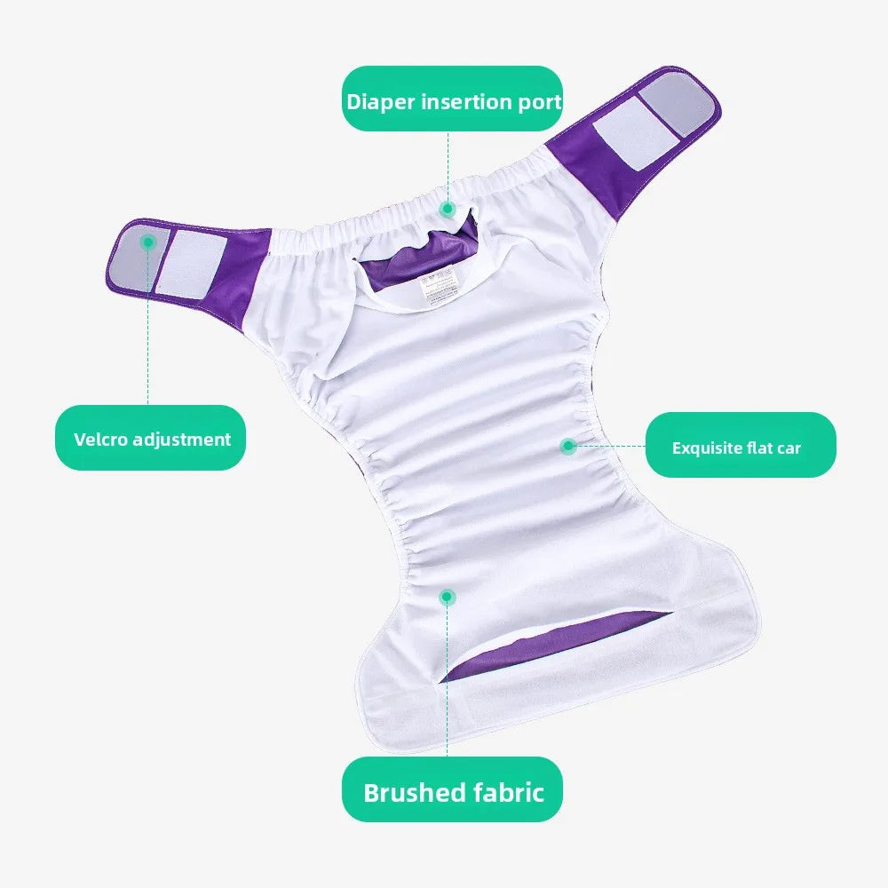 Washable Adult Cloth Diapers - Reusable with Hook Loop, Waterproof & Anti-Leak