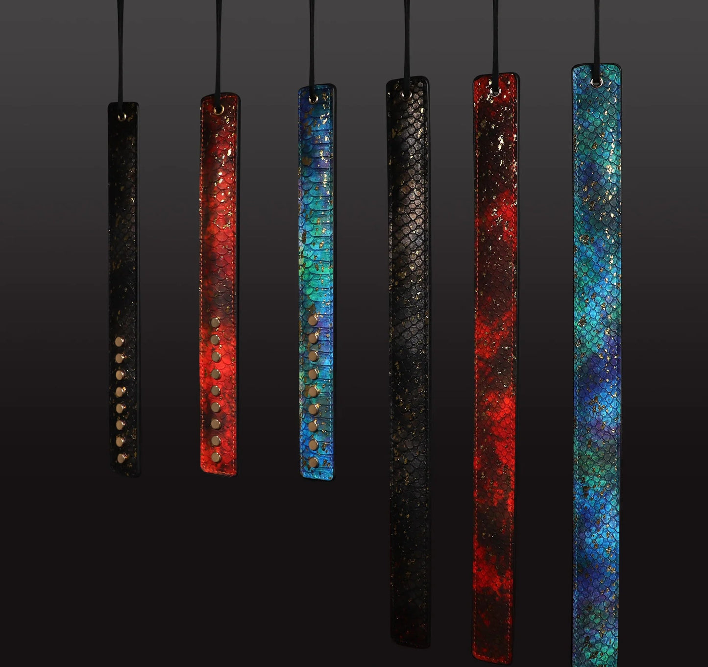 PU Leather Spanking Paddle for Couples, Bondage Paddle with Dragon Scale Pattern