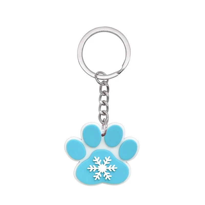 1-21Pcs Lovely Dog Paw PVC Keychain Backpack Charm Pendant
