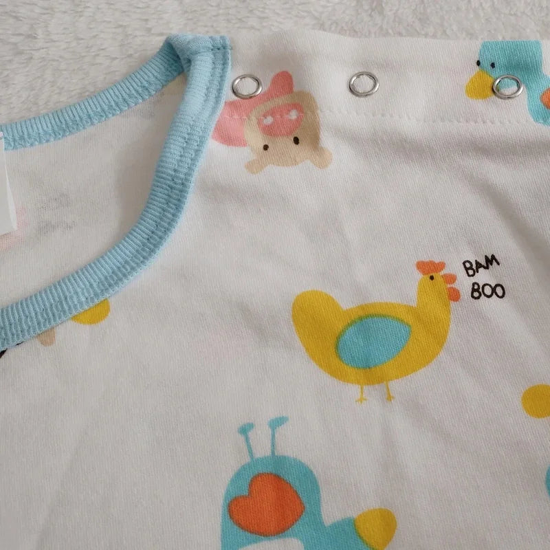 Plus Size ABDL Baby Cartoon Pattern T shirt With Snaps At One Shoulder