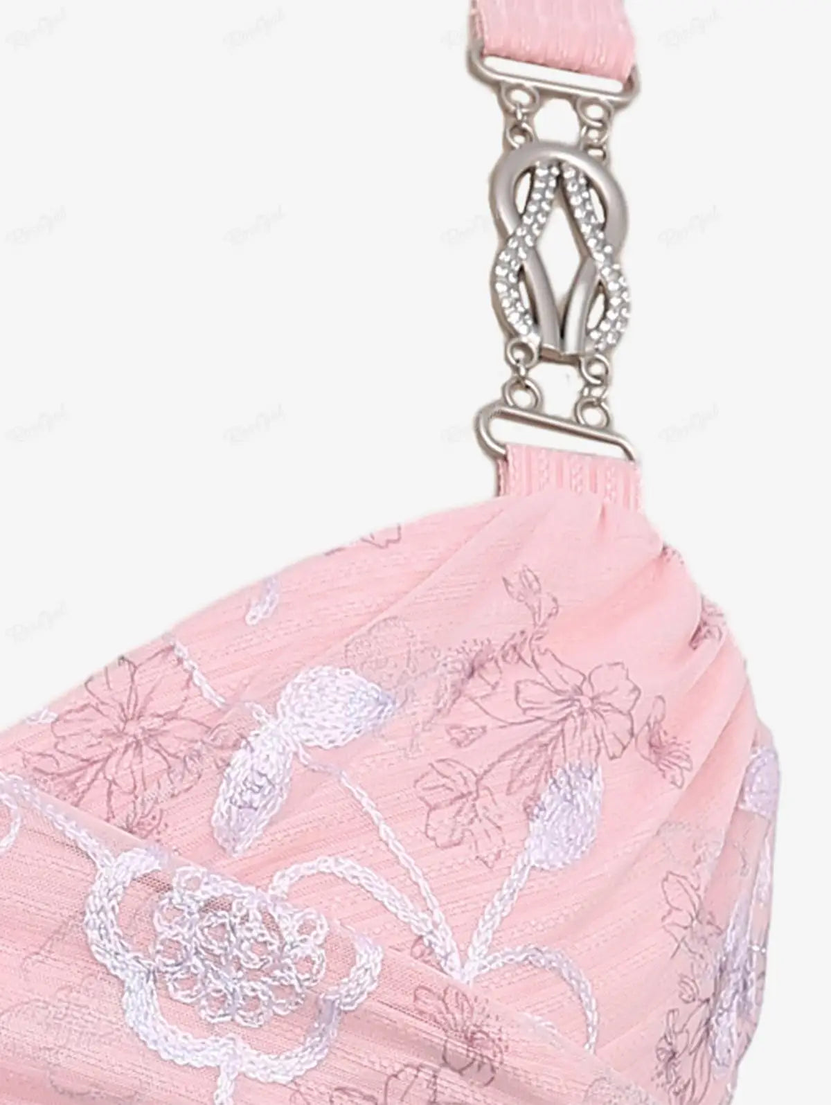 Plus Size Tank Top Light Pink Summer Flower Print
