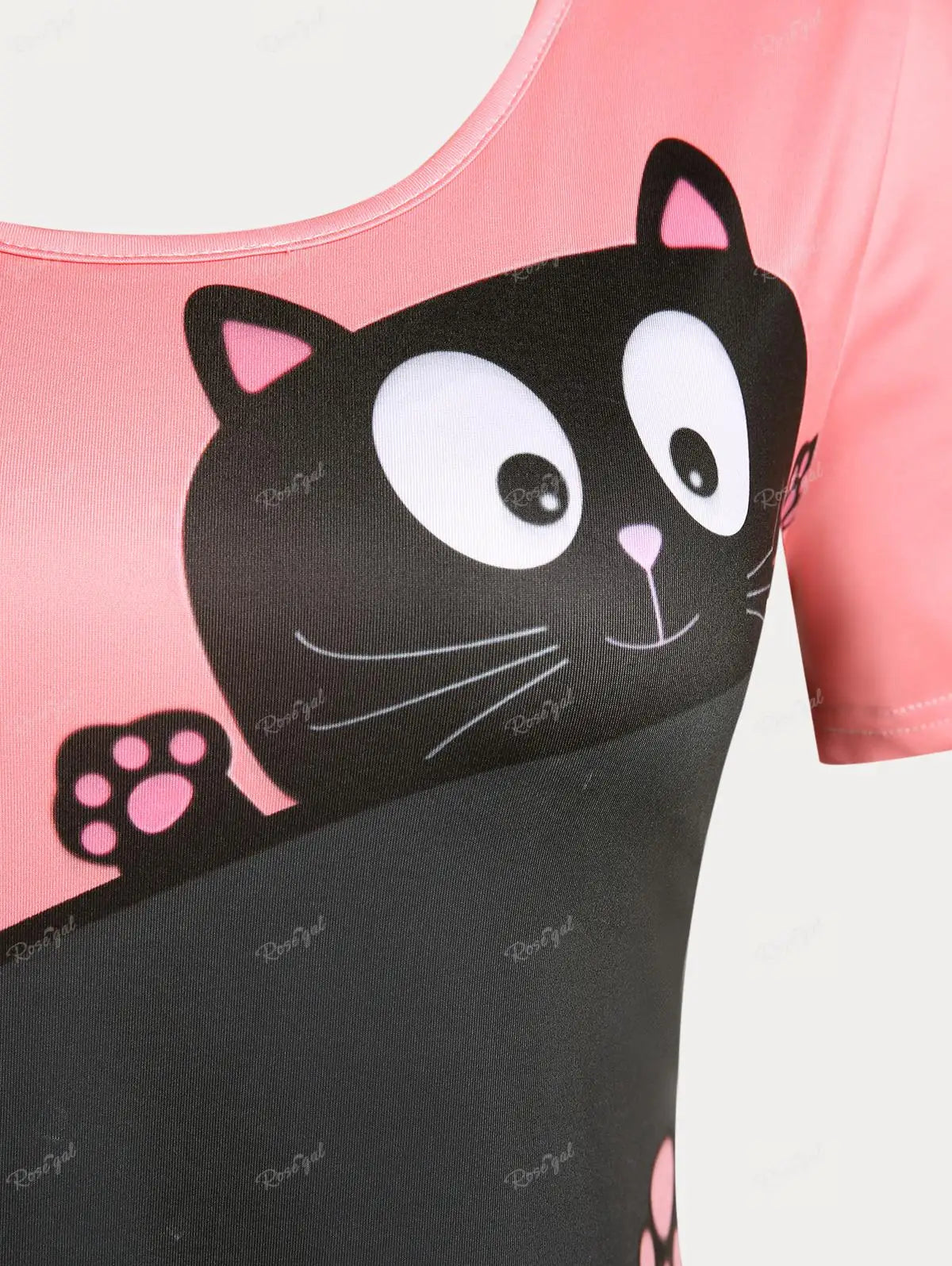 Summer T-Shirt, Cute Cat Print Tee