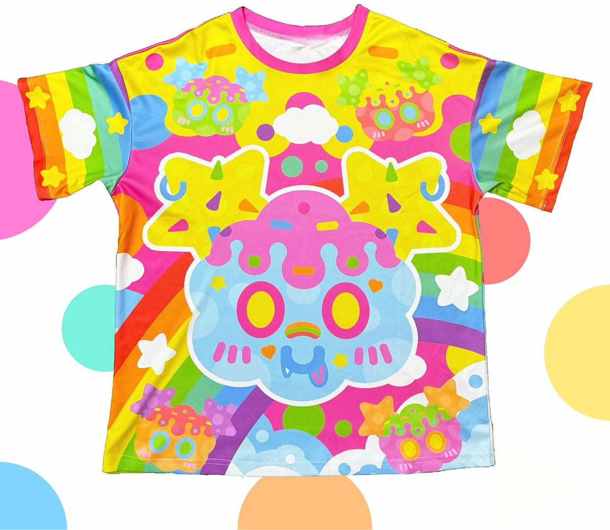 Newest Summer Neon Candy Style T-Shirt Trendy Short-Sleeve for Adults