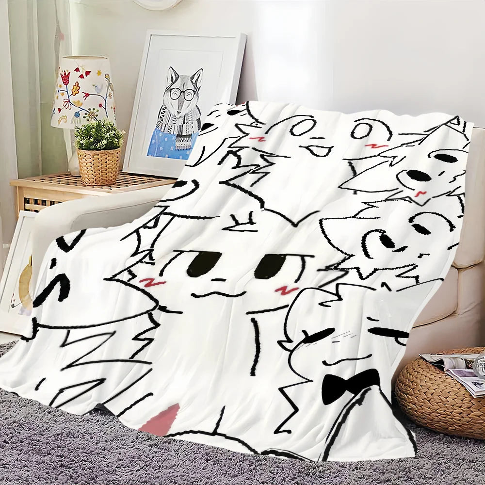 Cute Boykisser Silly Cat Soft Comfortable Plush Blanket
