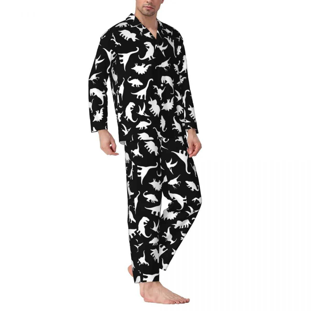 Colorful Cute Dinosaurs Pajamas Unisex Cartoon Dinos Jungle 2 Pieces