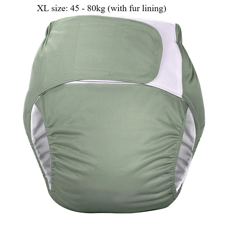 Washable Adult Cloth Diapers - Reusable with Hook Loop, Waterproof & Anti-Leak