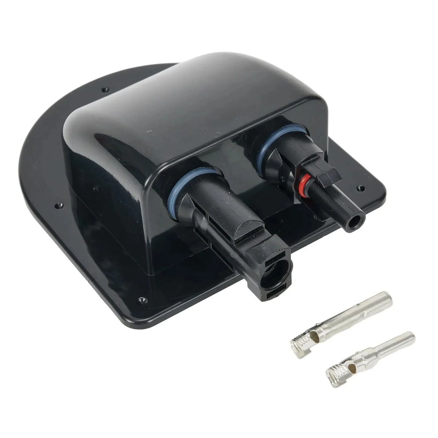 Waterproof Car Junction Box Solar Panel Cable Entry Gland Sealing Box Double Hole Curved Connector for RV Caravan Motorhome Boat
