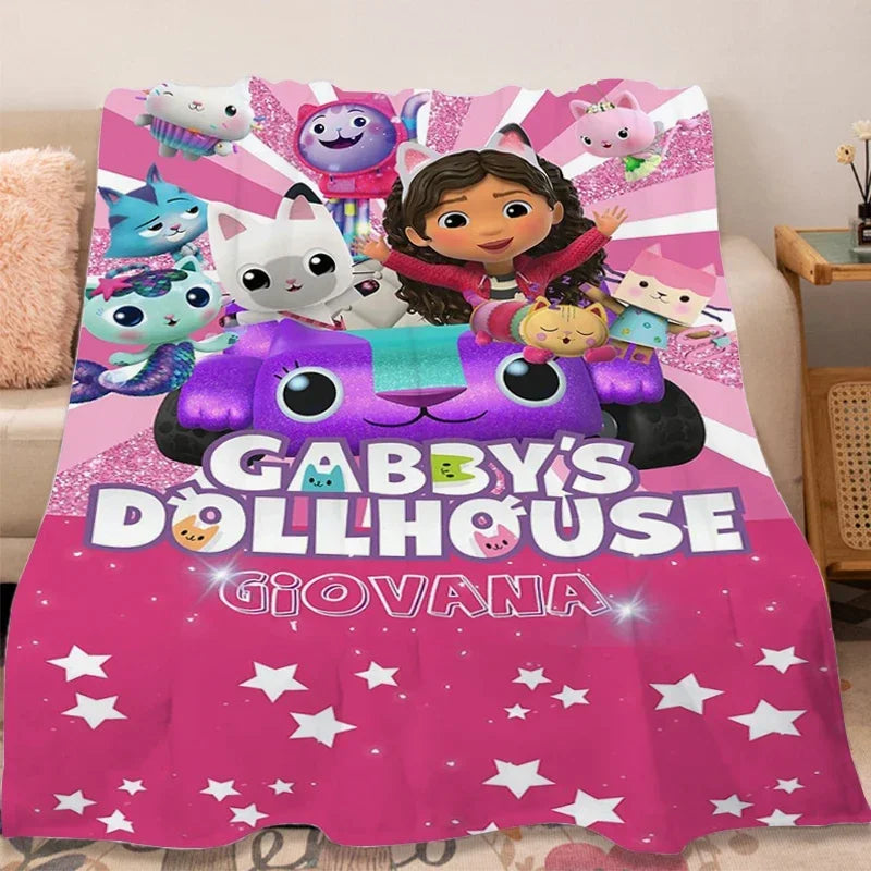 G-Gabbys D-Dollhouse Flannel Blanket Sofa Winter Lovely Warm Bed Fleece Custom Fluffy Soft Blankets Microfiber Bedding Kids Gift