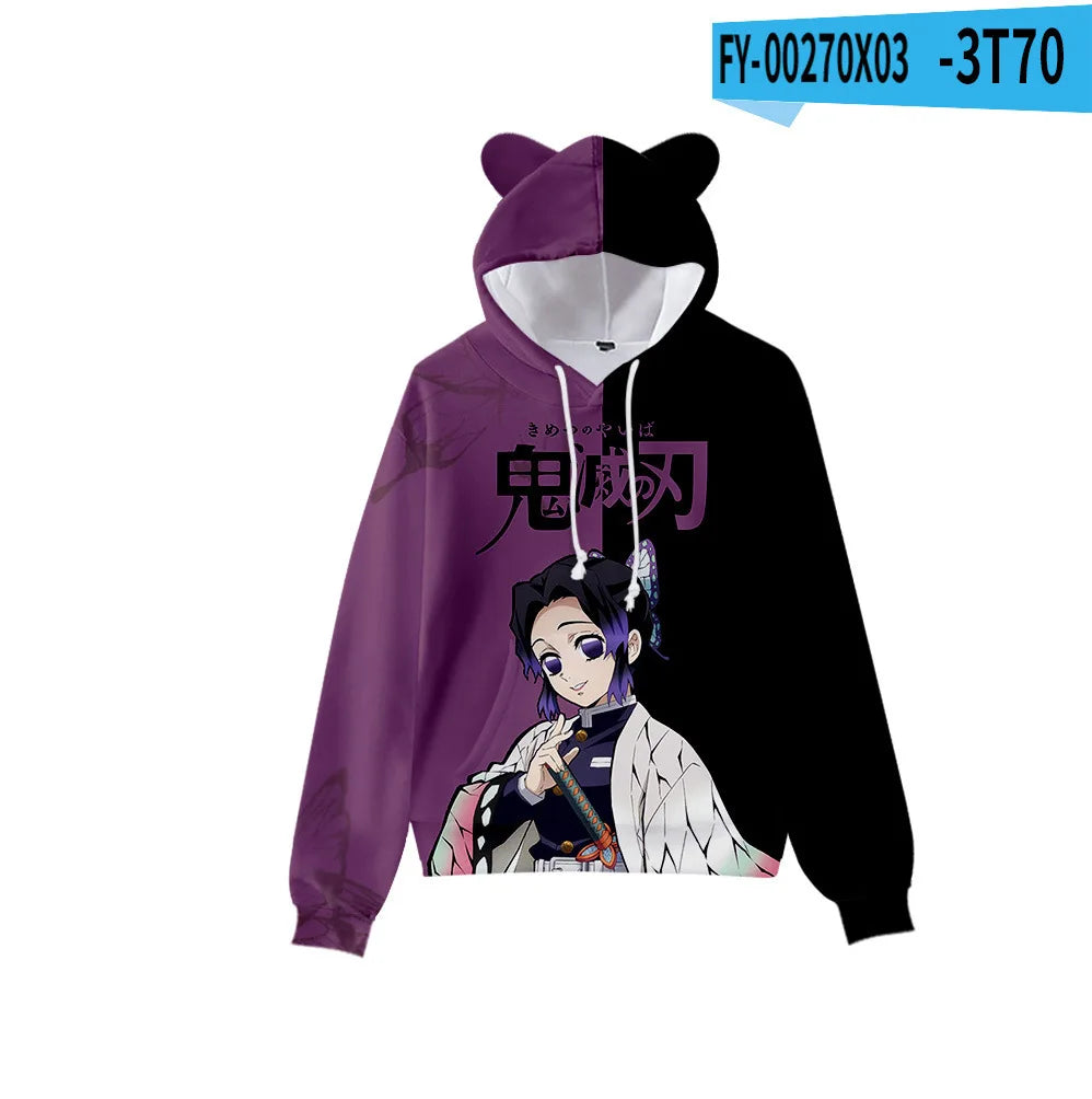 Demon Slayer Hoodie Unisex Anime Cat Ear