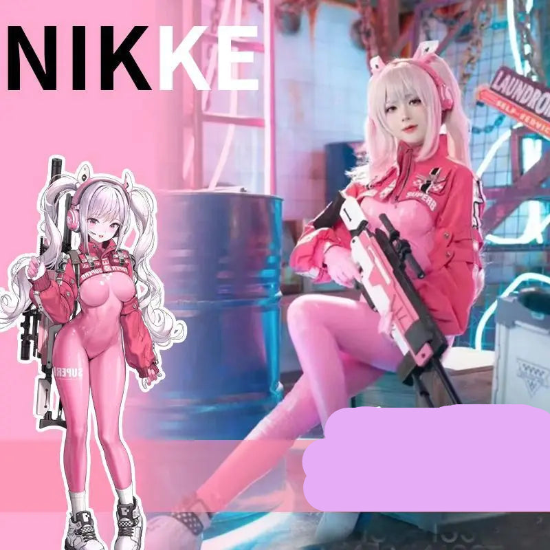 Nikki Alice Cosplay Costume Bodysuit with Ear Gloves Wig Cosplay