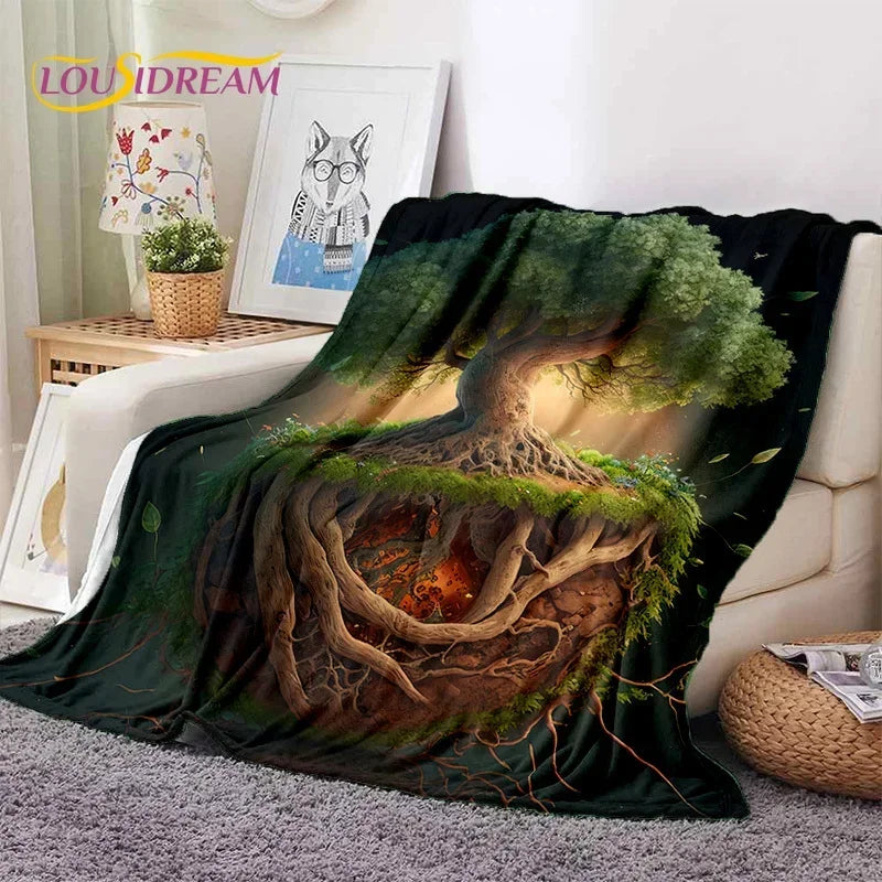 Tree of Life Nature Soft Flannel Blanket for Bed Bedroom Sofa Picnic,Throw Blanket for Outdoor