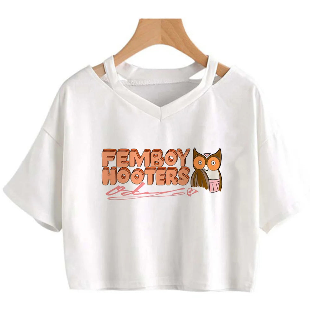 Femboy 90s vintage aesthetic crop top streetwear  2000s aesthetic tshirt