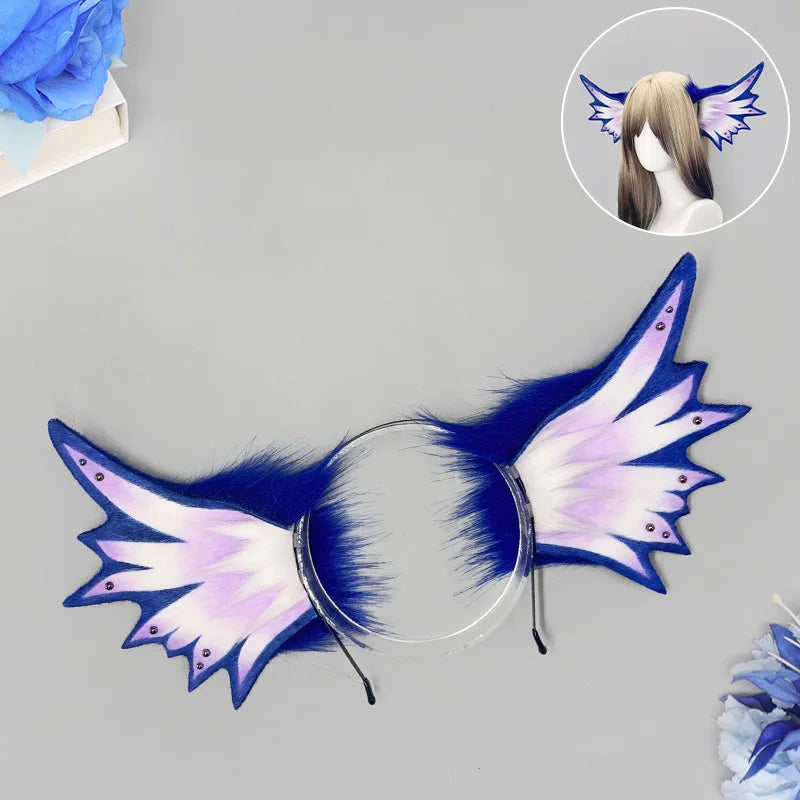 Sea Monster/Mermaid/Elf/Beast Ear Hair Hoop Girl Fish Fin Gothic Hair Ornament Manga Exhibition Deep Sky Mermaid COS Headpiece