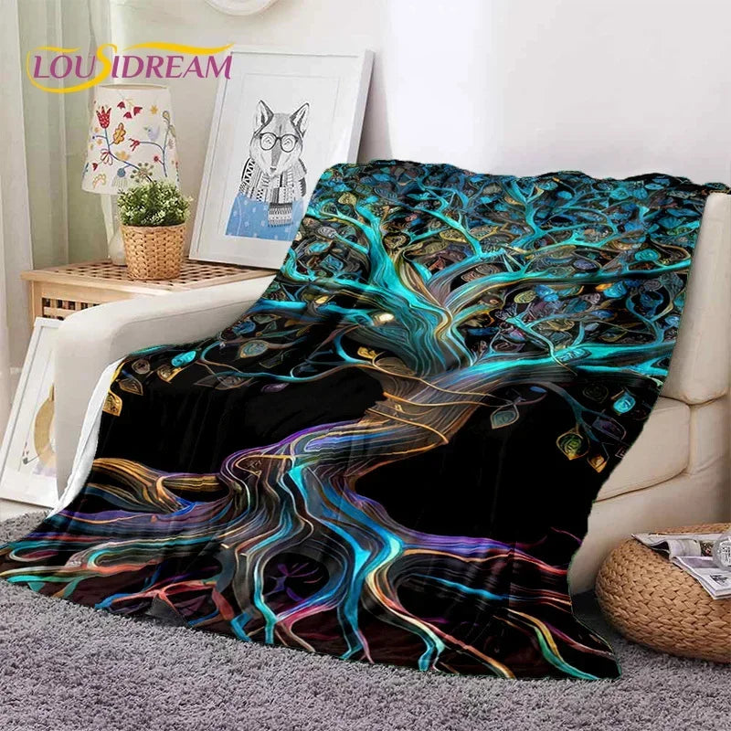 Tree of Life Nature Soft Flannel Blanket for Bed Bedroom Sofa Picnic,Throw Blanket for Outdoor