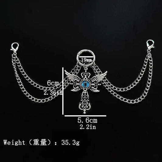 1pc Devil Eye Titanium Steel  Metal Entagram Pendant Shoe Chain Decoration