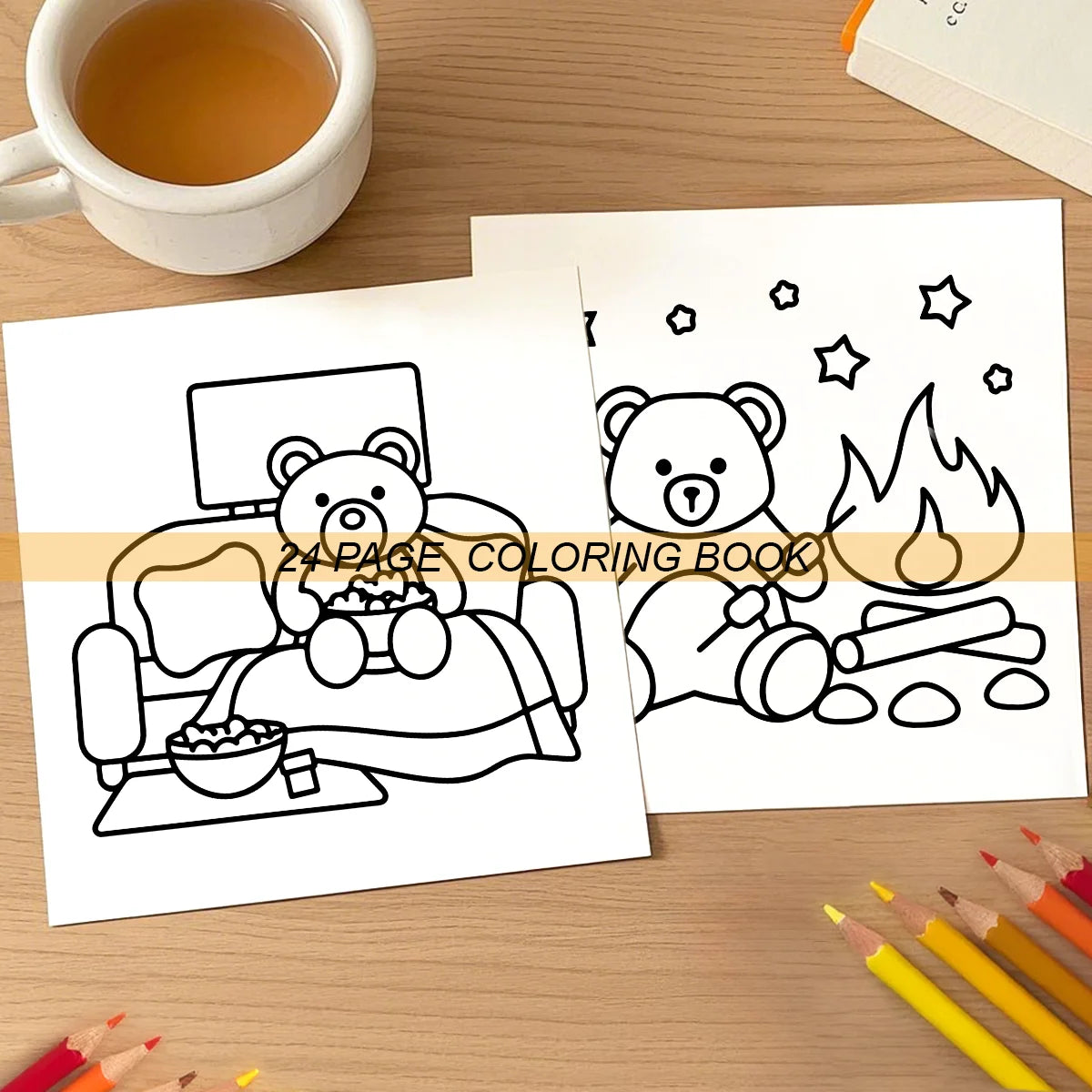 BEAR LIFE Cute & Easy Colouring Book