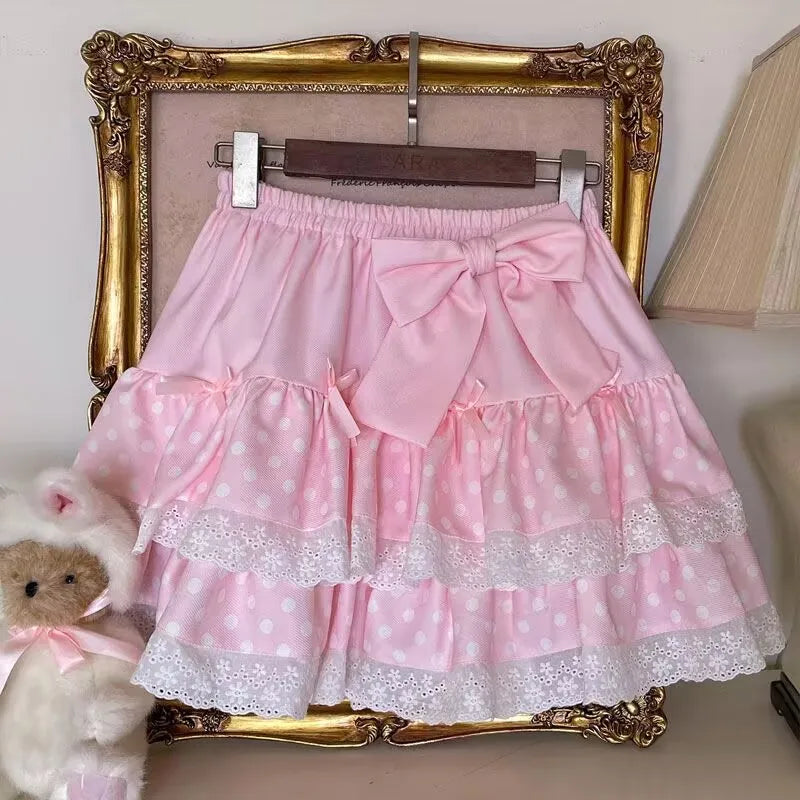 Vintage Mini Skirt Kawaii Polka Dot Skirt