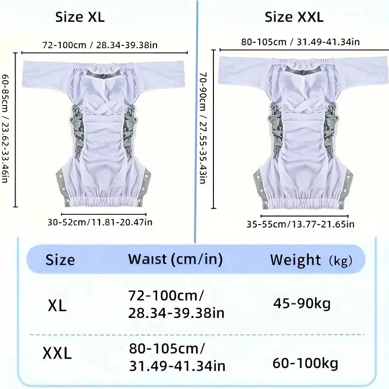 1PC Cloth Diaper With An Inner Opening for Diaper Insert Breathable Adult Diaper Nappy