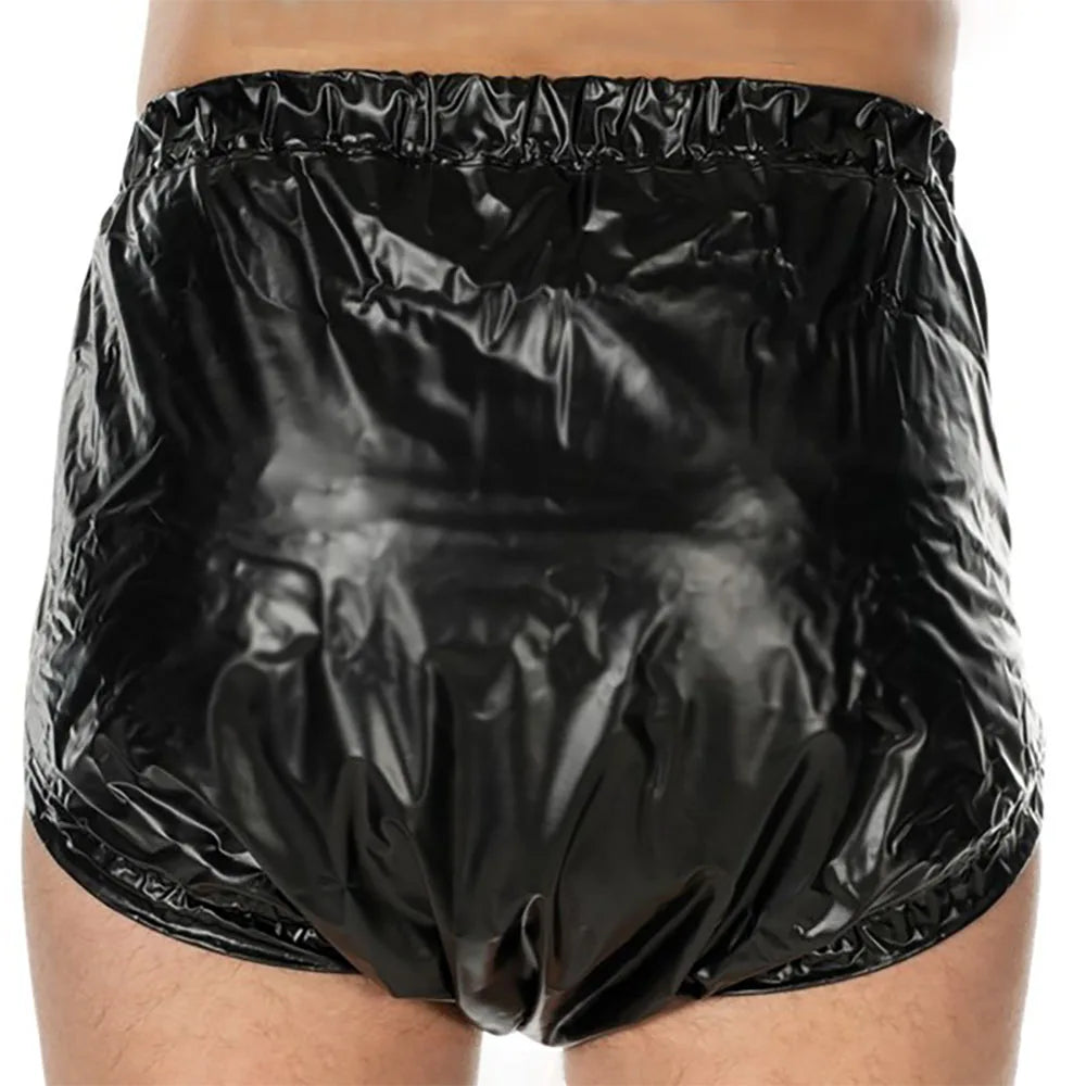 Unisex PVC Shiny Wetlook Button-up Sissy Knicker Nappy Covers for ABDL