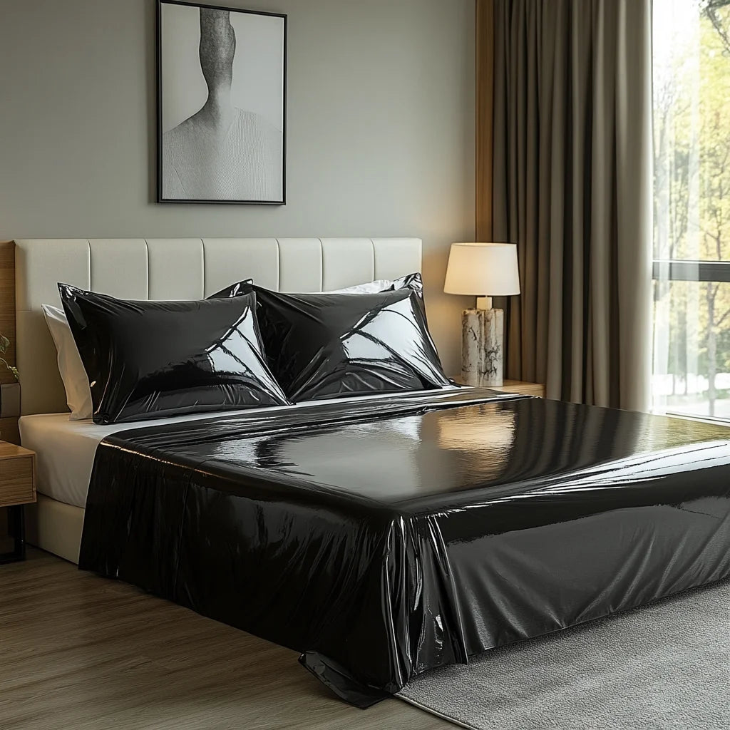 3pc bedding set - 1 bed sheet +2 PU pillowcases waterproof