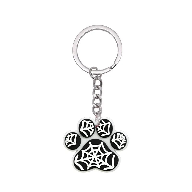 1-21Pcs Lovely Dog Paw PVC Keychain Backpack Charm Pendant