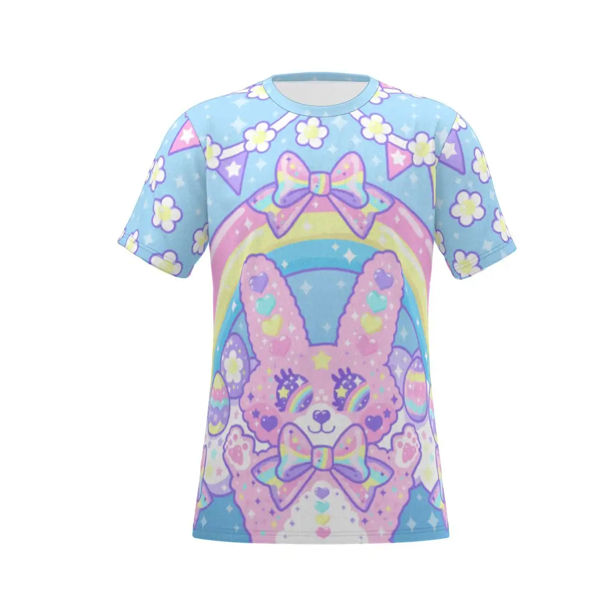 New Dreamy Macaron Sweet Printed Short Sleeve T-shirt Loose Large Size T-shirt