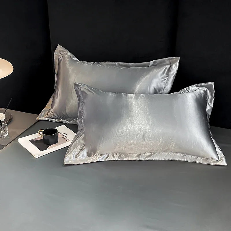 Satin Waterproof Fitted Sheet Silky Breathable Elastic Band Sheet