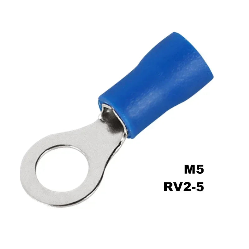10/50/100Pcs Insulated Ring Terminal Crimp Connector Ring Cable Wire Connectors Cord Pin End Butt Terminals RV1.25 RV2 RV5.5