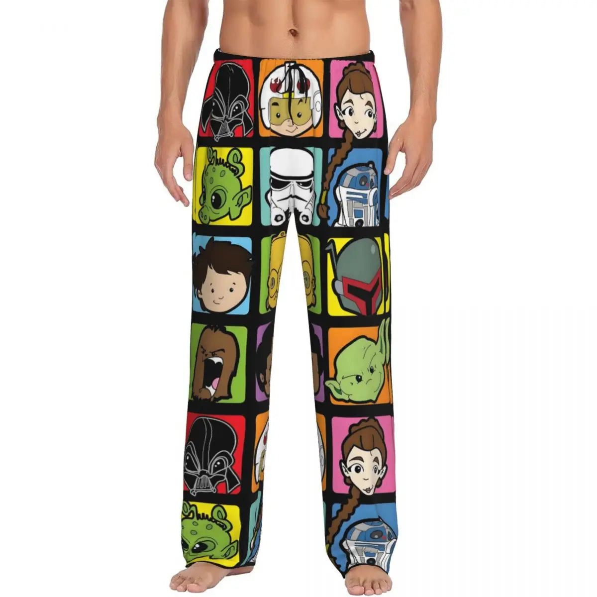 Custom M-Mandalorianed-Anime Pajama Pants Men Adventure Story Lounge Sleep Stretch Sleepwear Bottoms with Pockets