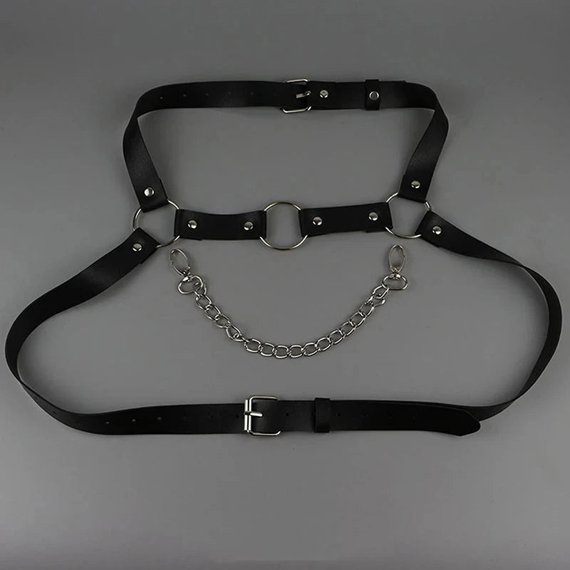 Leather Lingerie Chest Harness Adjustable Body Chain