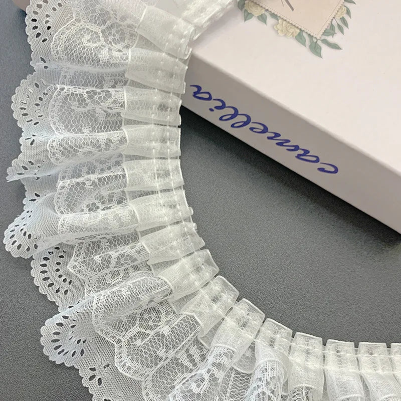 2/5/10Yards Three Layer White Lace Fabric