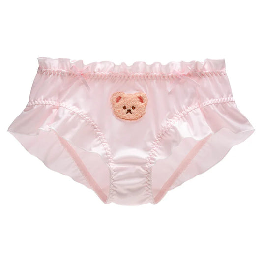 Milk Silk Middle Waist Lovely Cartoon Bear Panties