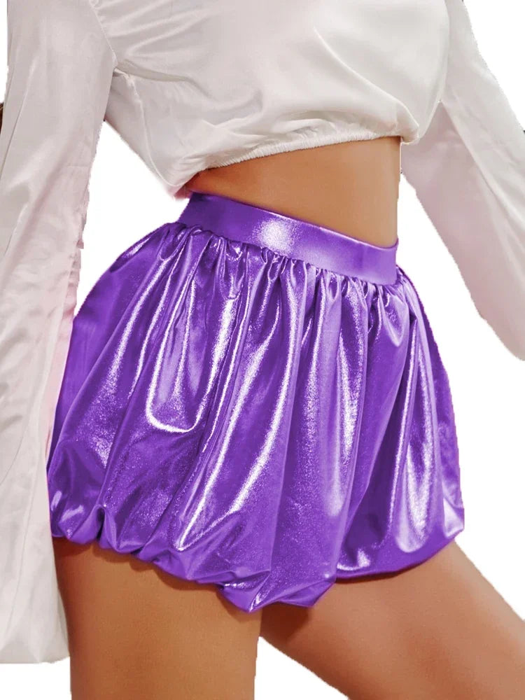 Shiny Metallic Shorts ABDL Play/ Club Party Dancing Fashion Short