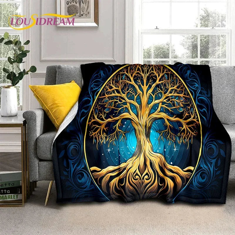Tree of Life Nature Soft Flannel Blanket for Bed Bedroom Sofa Picnic,Throw Blanket for Outdoor