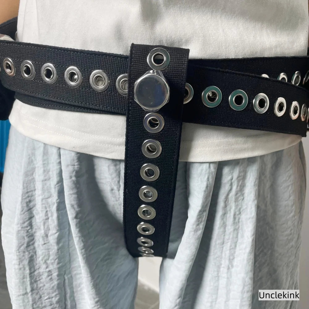 Patient Safety Restraints - Black Cotton Cuffs with Magnetic Lock Waist Hip Fixation Set Diaper Belt Patients Hospital Home Care