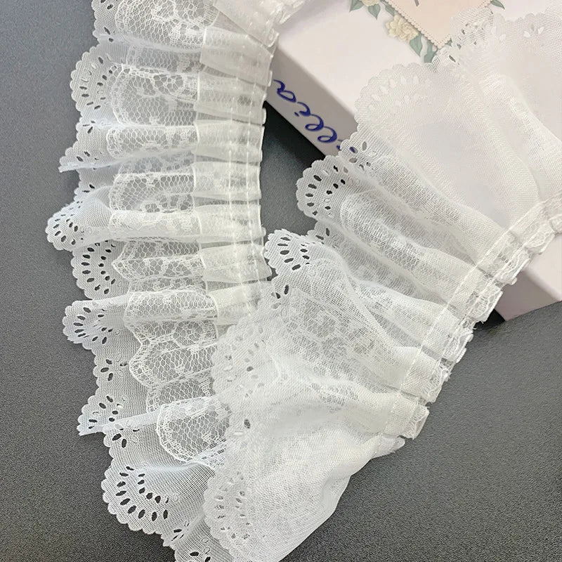 2/5/10Yards Three Layer White Lace Fabric