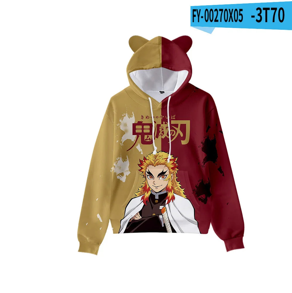 Demon Slayer Hoodie Unisex Anime Cat Ear