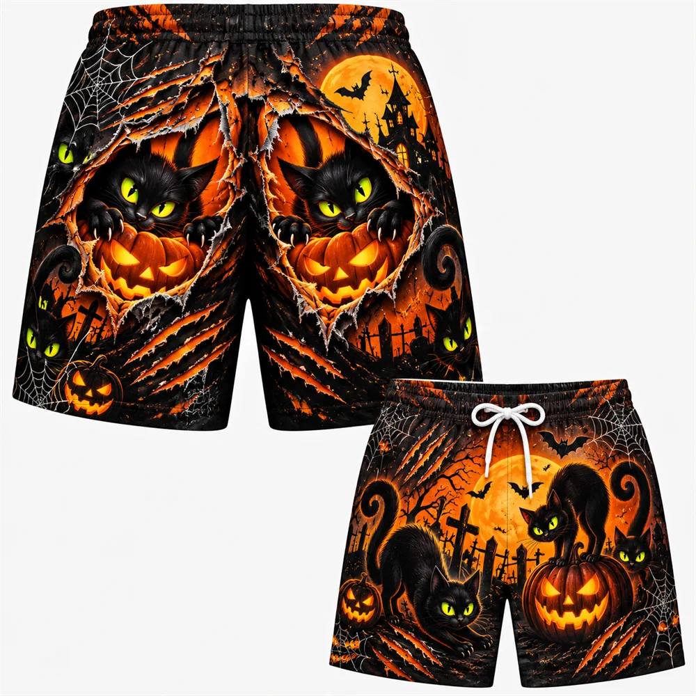 Funny Halloween Fake Buttocks Board Shorts For Men