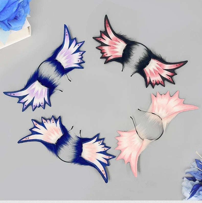 Sea Monster/Mermaid/Elf/Beast Ear Hair Hoop Girl Fish Fin Gothic Hair Ornament Manga Exhibition Deep Sky Mermaid COS Headpiece