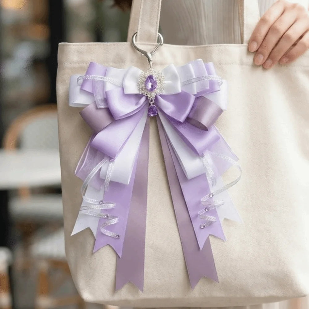 Cute Anime Ita Bag Accessories Multi-layered Bow Pendant Keyring