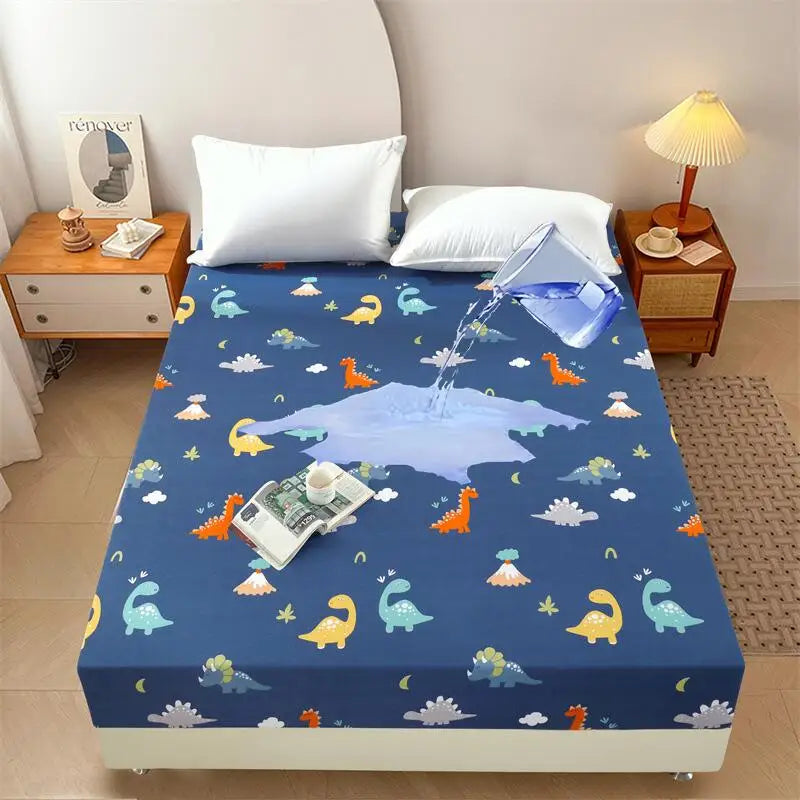 Kuup-Polyester 360° waterproof Cartoon Fitted Sheet Only(no pillowcase)