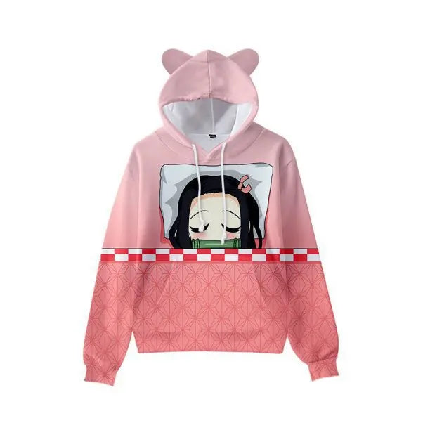 Demon Slayer Hoodie Unisex Anime Cat Ear
