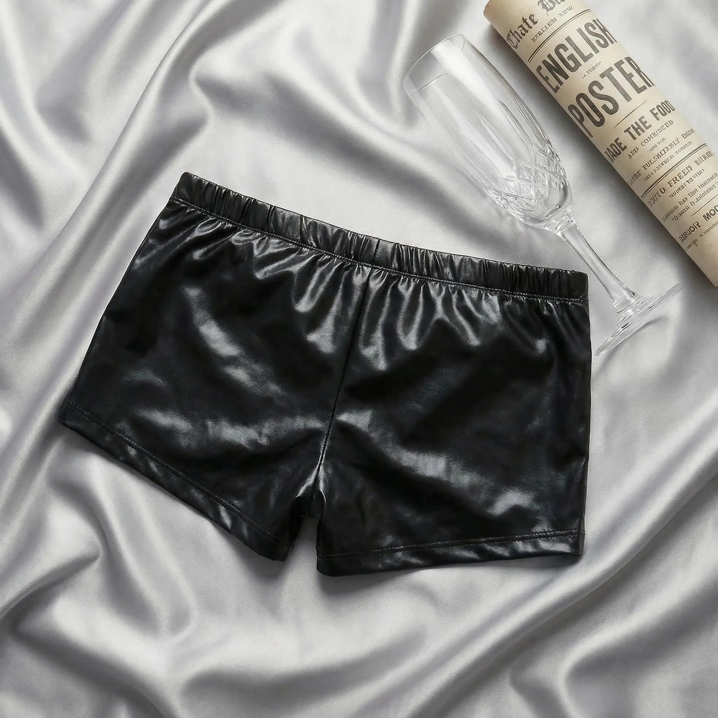Men's PU Leather shorts, suitable for dress up parties, adult novelty, nightclub parties, sweet gifts