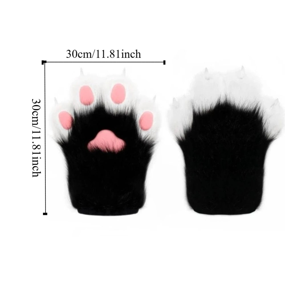 Kigurumi Plush Cat Paw Gloves