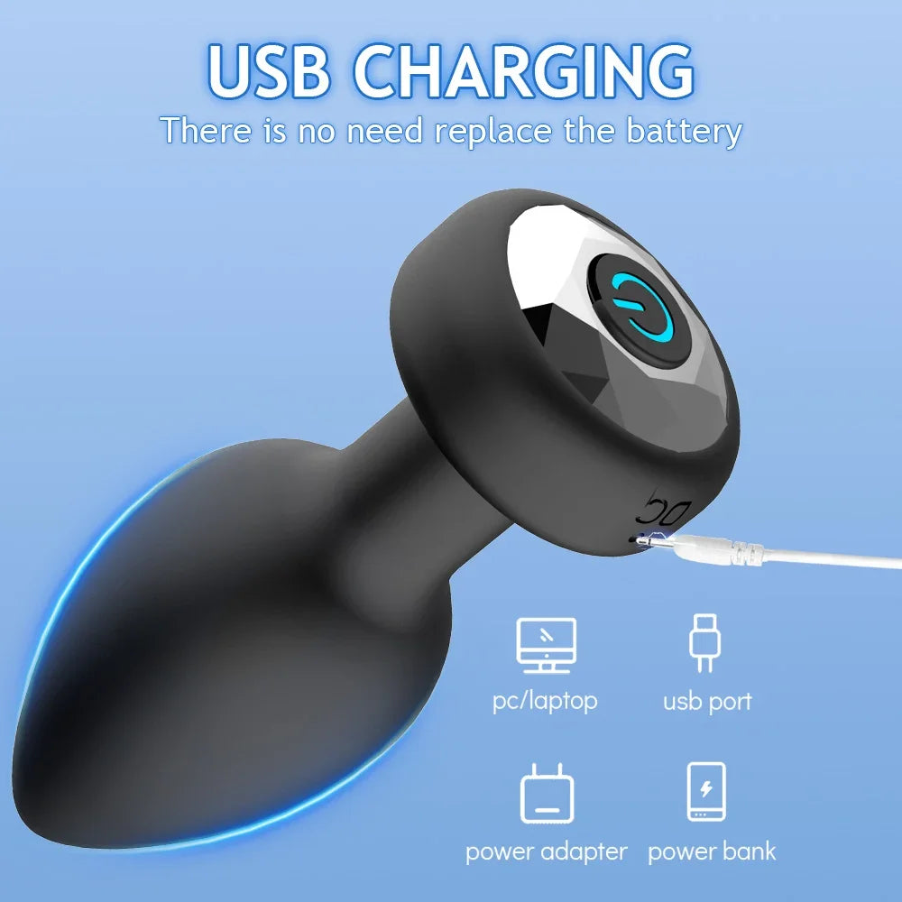 APP/Remote Control Anal Vibrator Wireless Bluetooth Butt Plug Stimulator Male Prostate Massager
