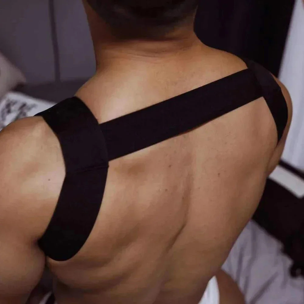 Male Bondage Set Harness Elastic Lingerie Chest Cage Straps with Hollow Out Belts